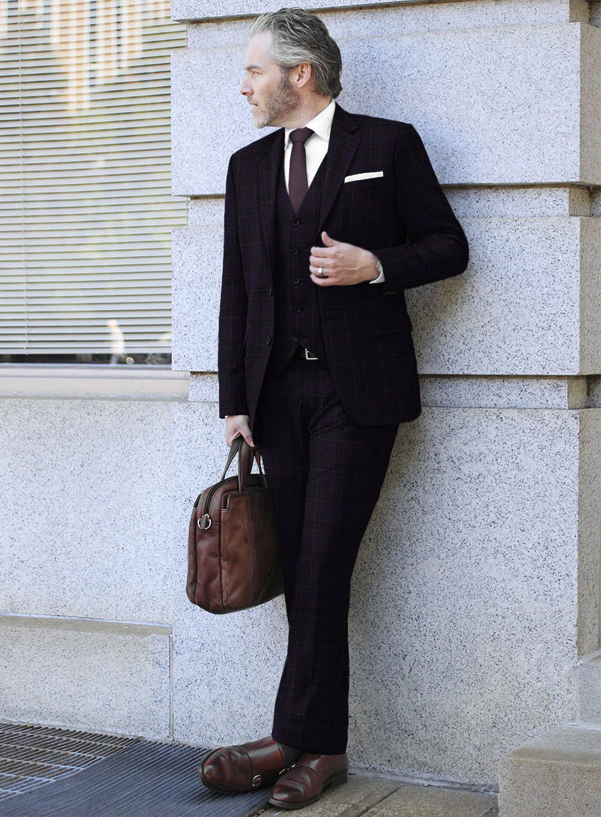 Reda Eralto Purple Checks Wool Suit - Image 2