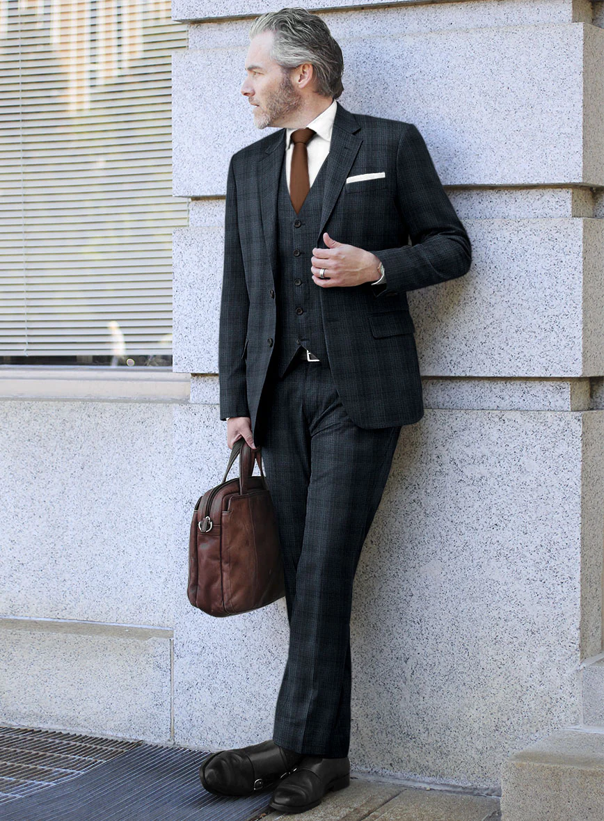 Reda Faruco Blue Checks Wool Suit - Image 2
