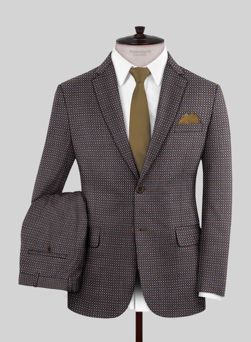 Reda Filibe Honey Comb Brown Wool Suit