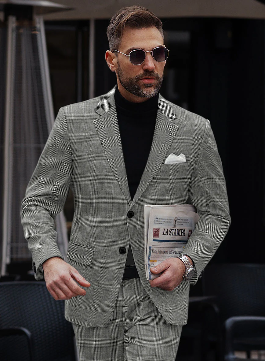 Reda Fivaro Black Checks Wool Suit - Image 4