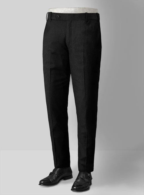 Reda Flannel Black Wool Pants - Image 2
