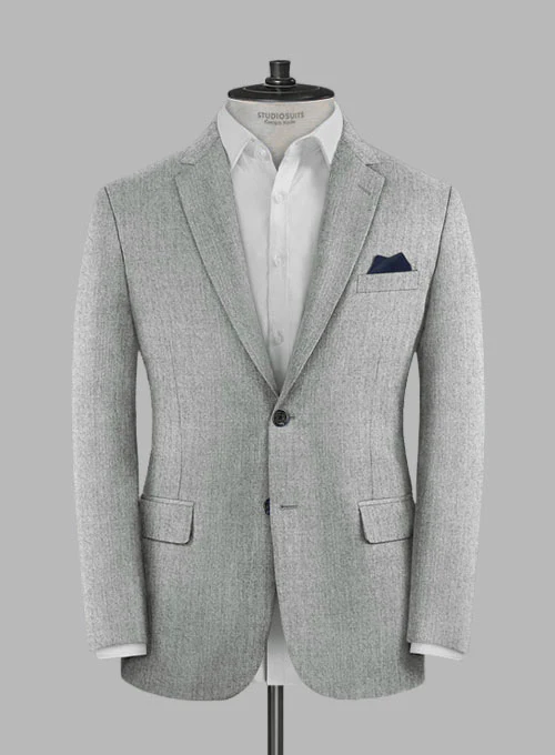 Reda Flannel Light Gray Wool Jacket