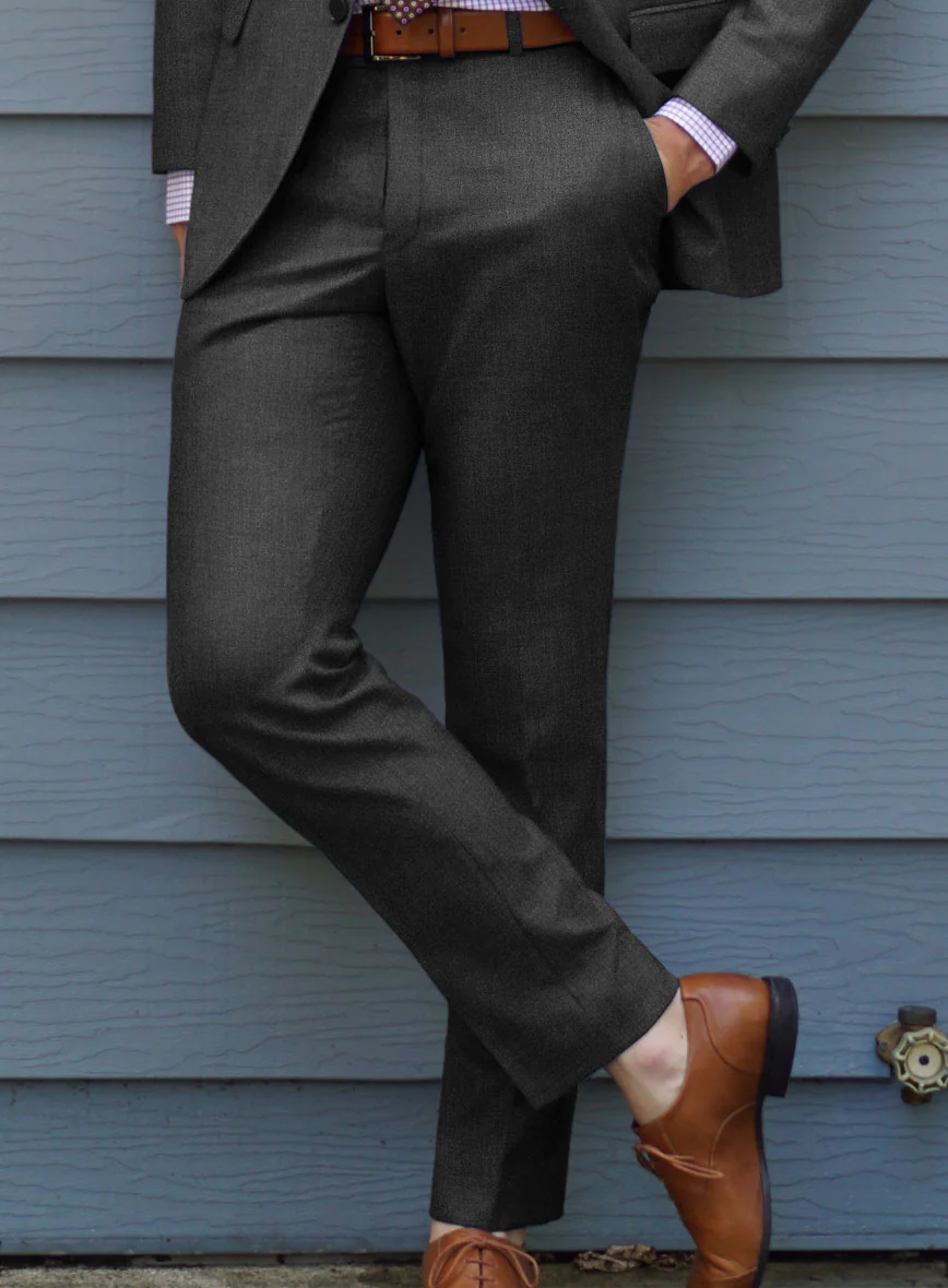 Reda Flexo Charcoal Wool Pants - Image 2