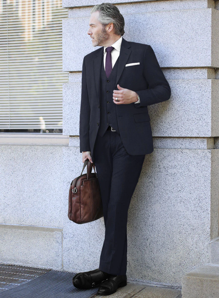 Reda Flexo Dark Midnight Blue Wool Suit - Image 2