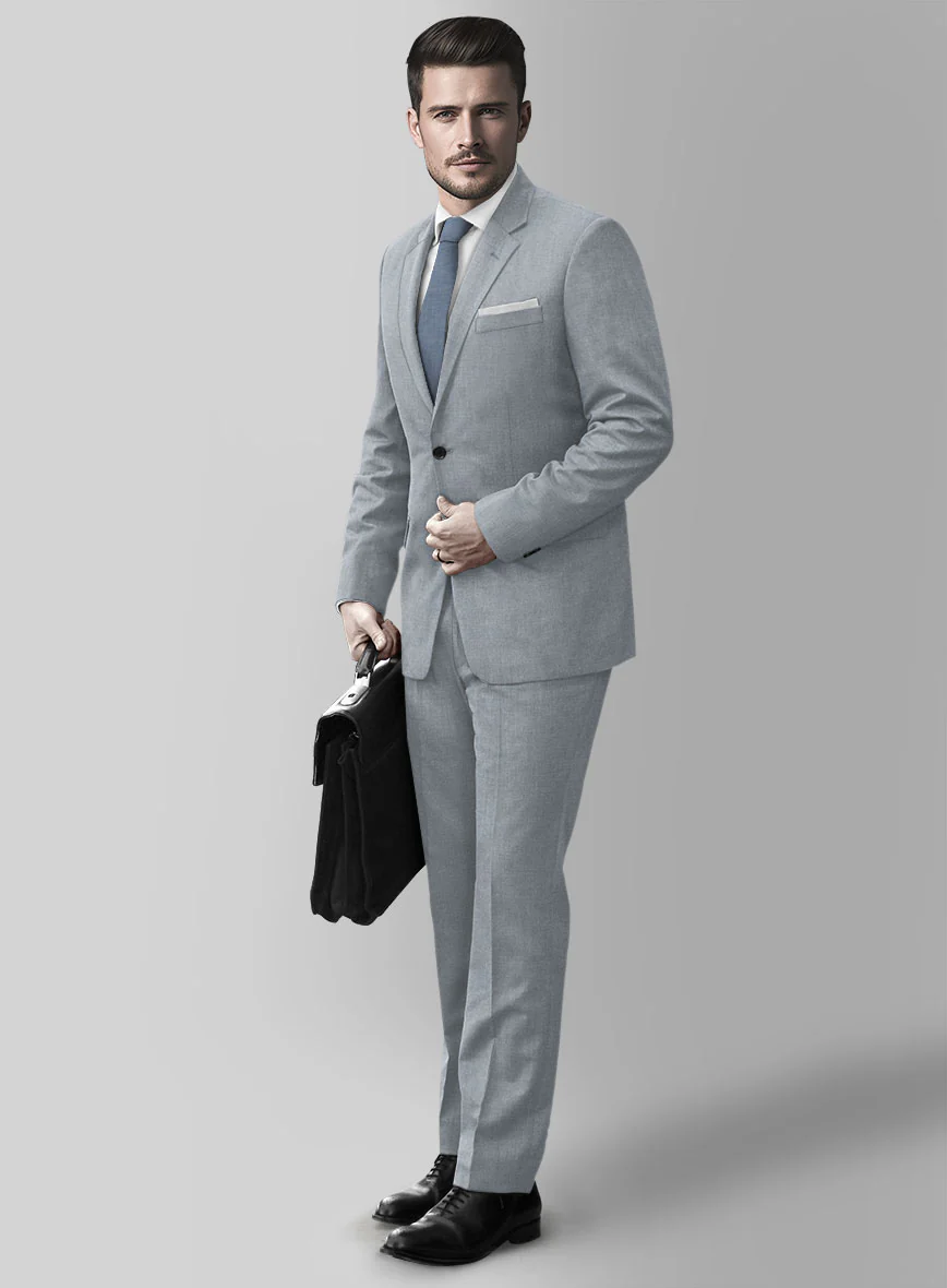 Reda Flexo Light Blue Gray Wool Suit - Image 2