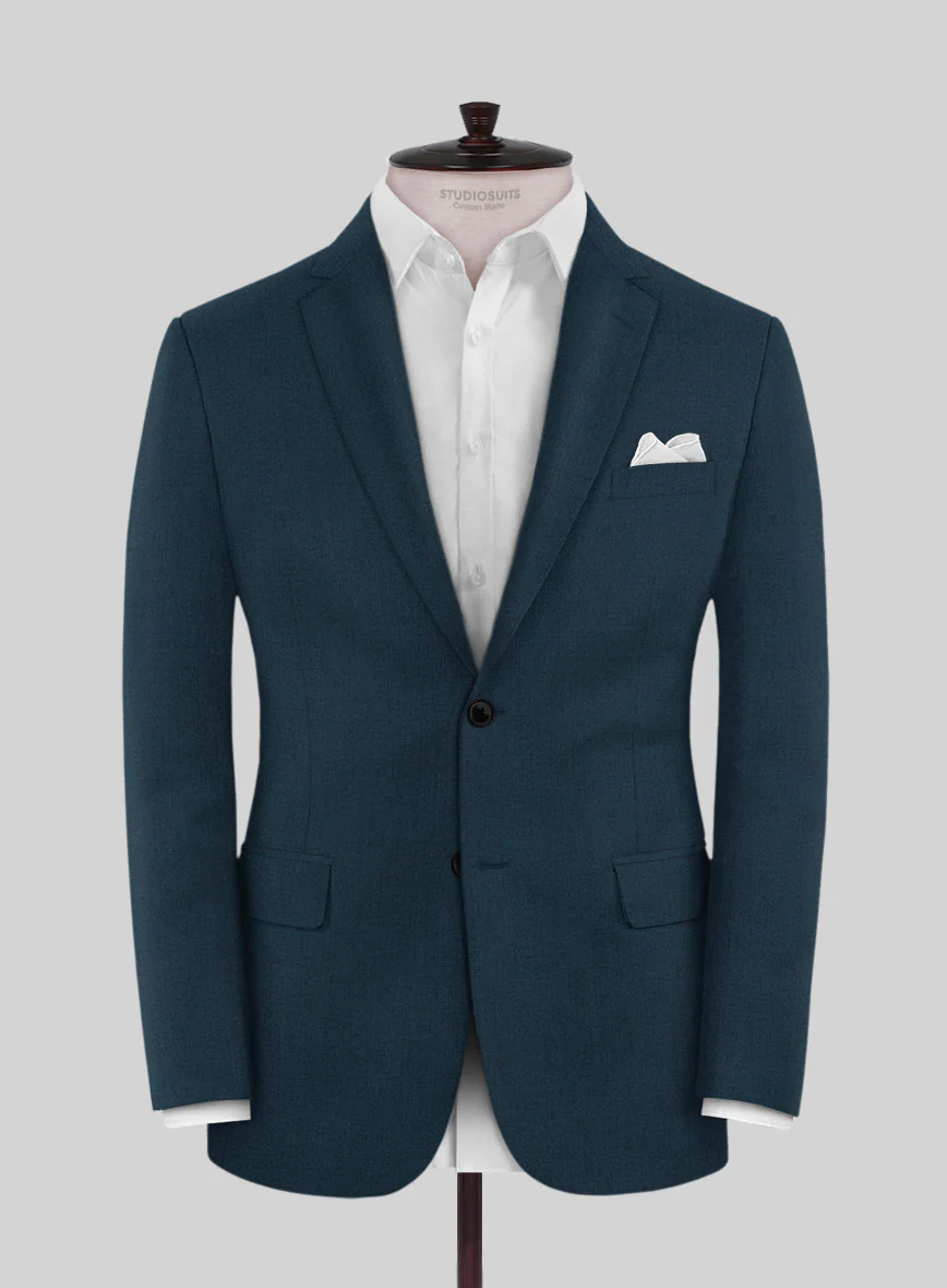 Reda Flexo Teal Blue Wool Suit - Image 3