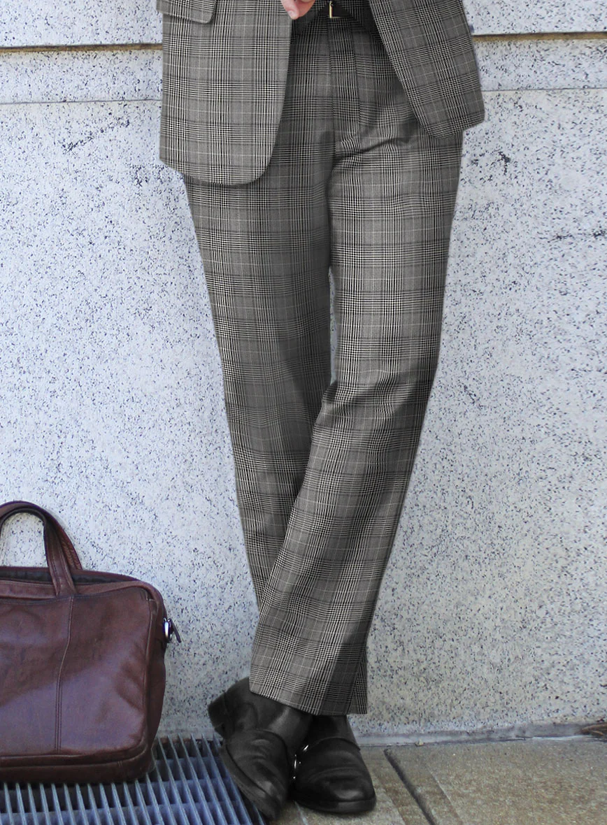 Reda Galie Gray Checks Wool Pants - Image 2