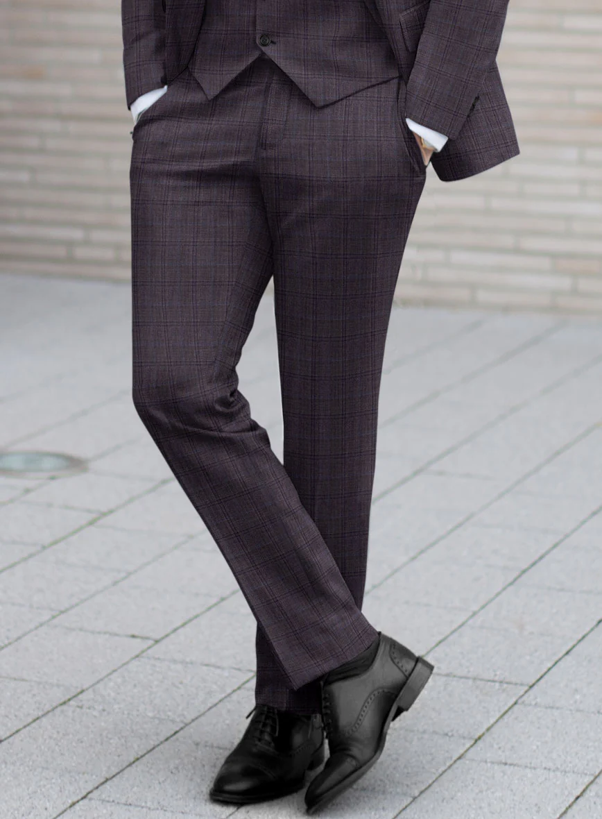 Reda Haze Purple Checks Wool Suit - Image 4
