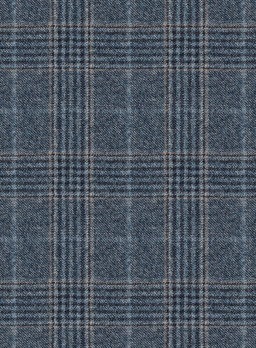 Reda Homio Blue Checks Wool Pants - Image 3