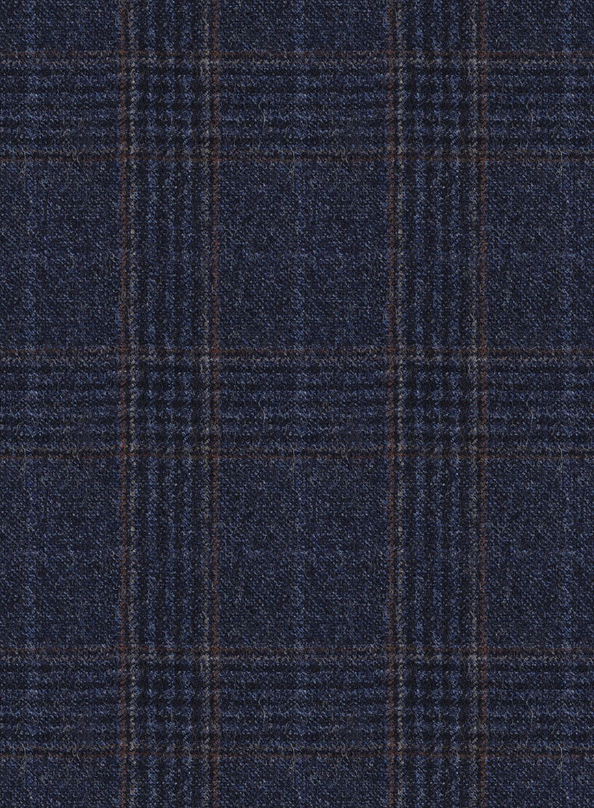 Reda Homio Dark Blue Checks Wool Suit - Image 6