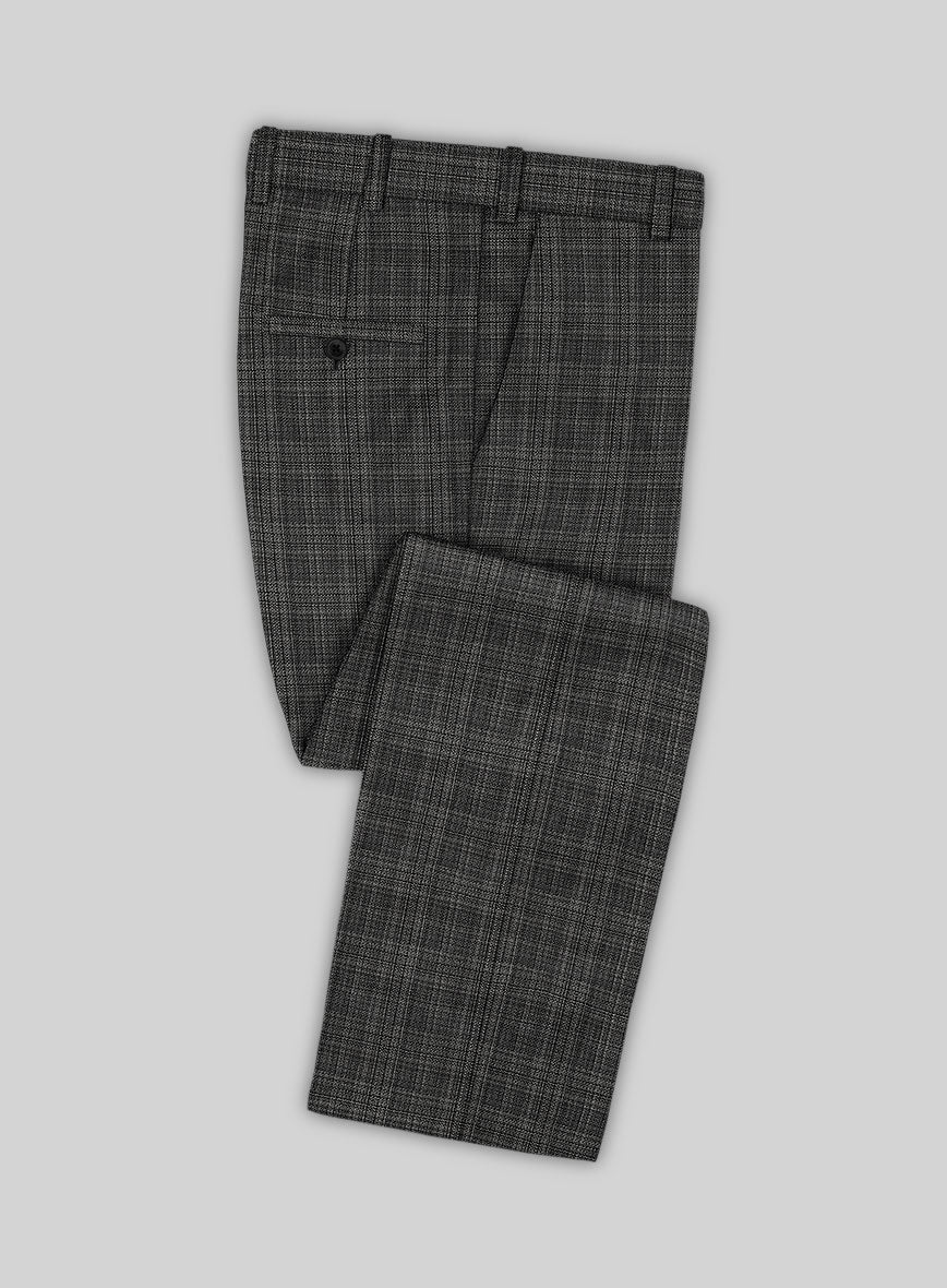 Reda Inleti Black Checks Wool Pants