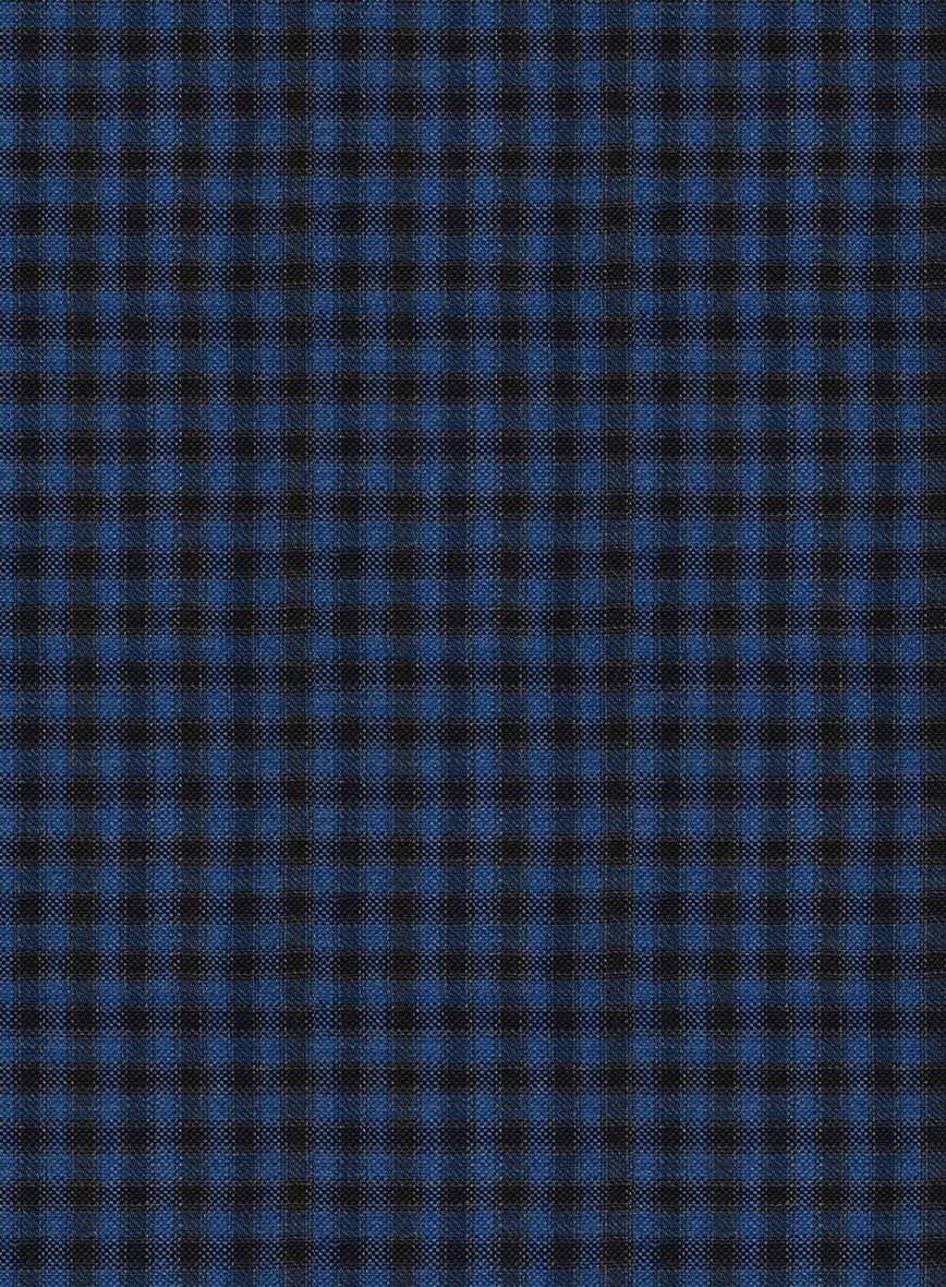 Reda Lapis Blue Checks Wool Pants - Image 3