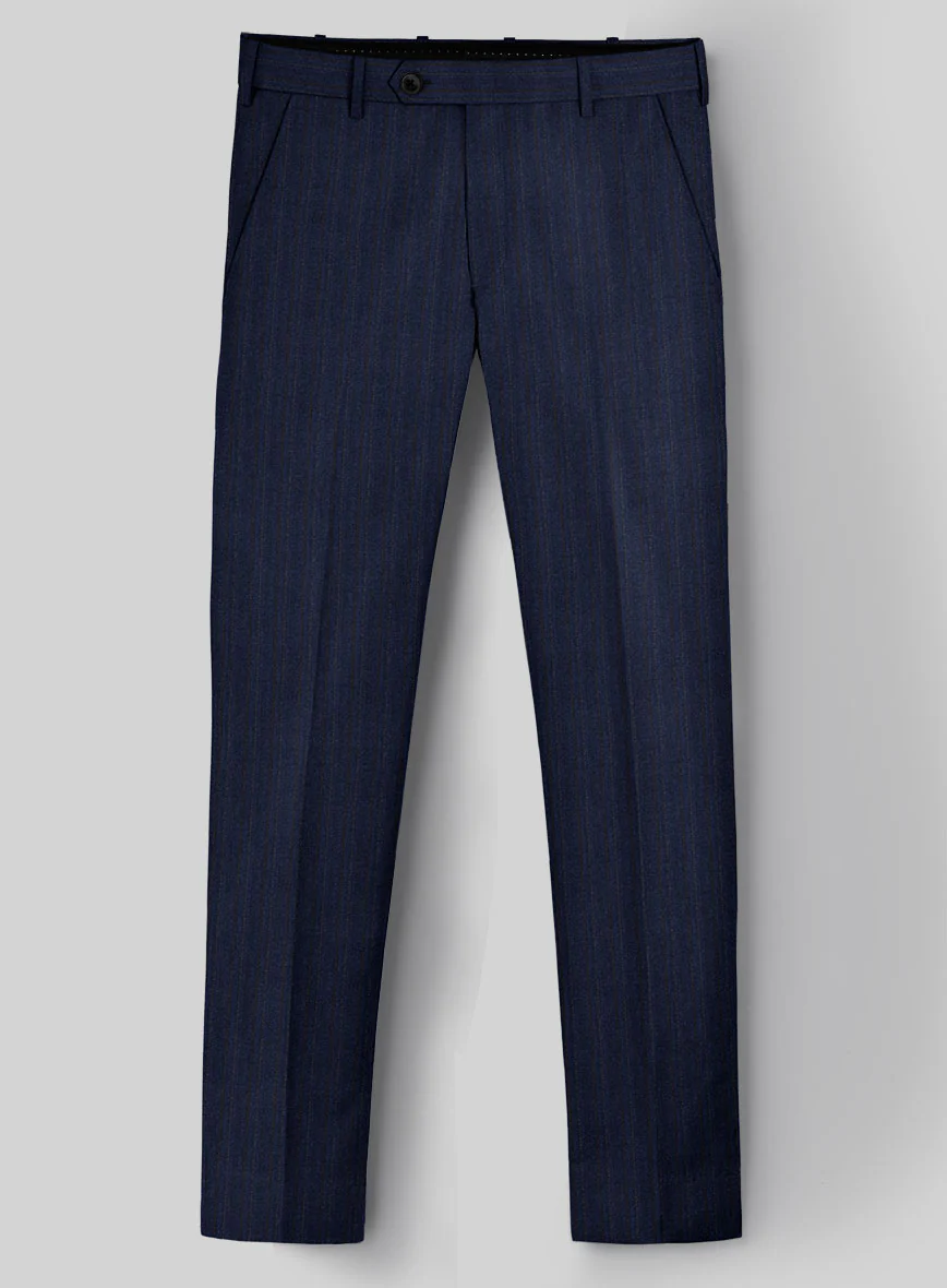 Reda Liora Blue Stripe Wool Pants