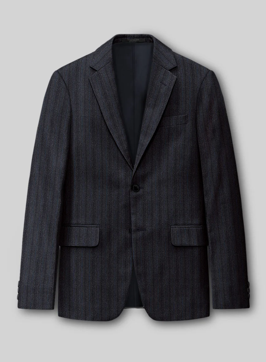 Reda Liora Charcoal Stripe Wool Jacket