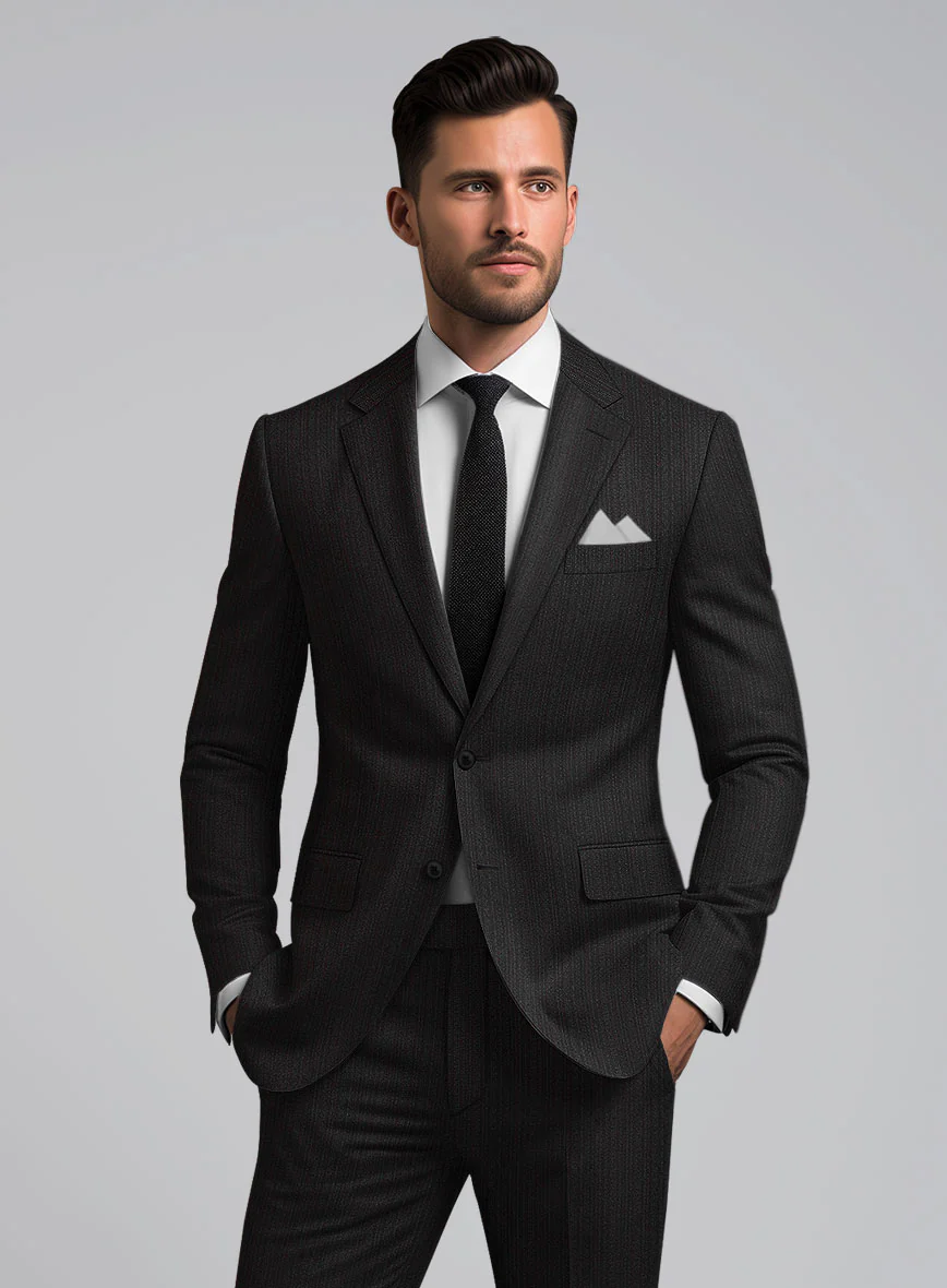 Reda Luman Black Stripe Wool Jacket - Image 2