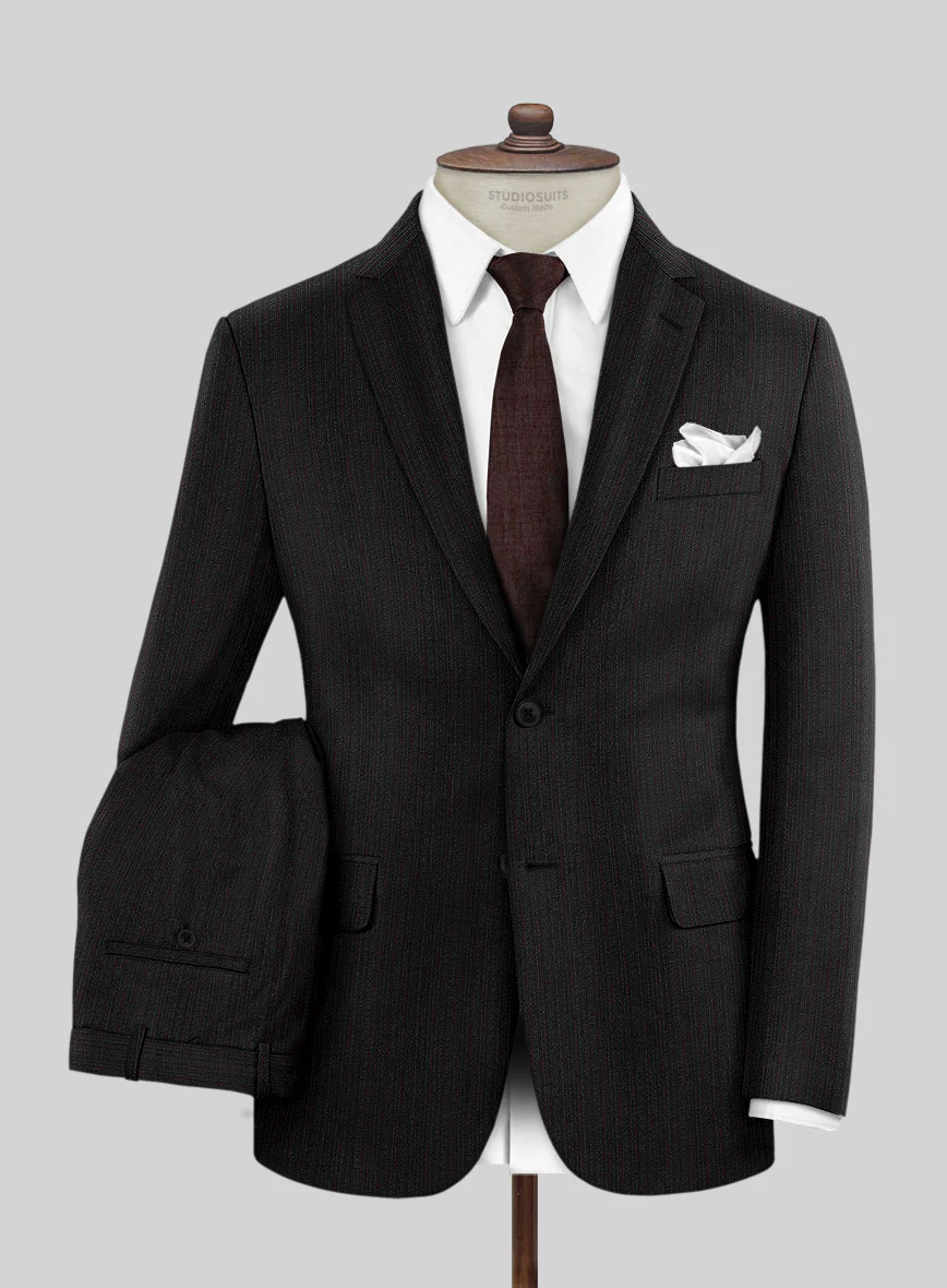 Reda Luman Black Stripe Wool Suit