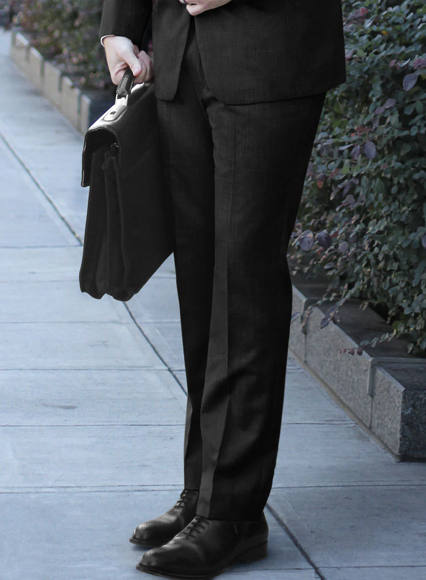 Reda Martes Black Checks Wool Pants - Image 2