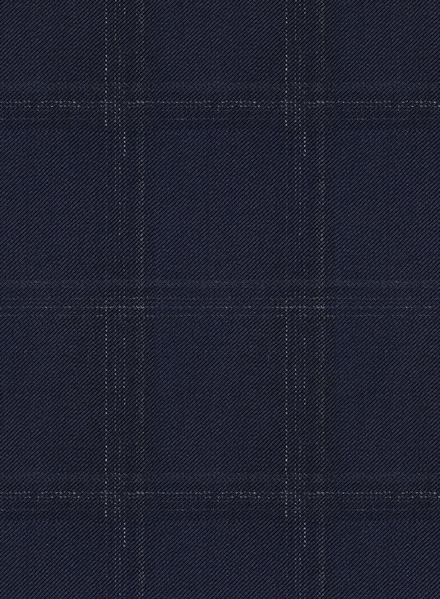 Reda Martes Blue Checks Wool Pants - Image 3