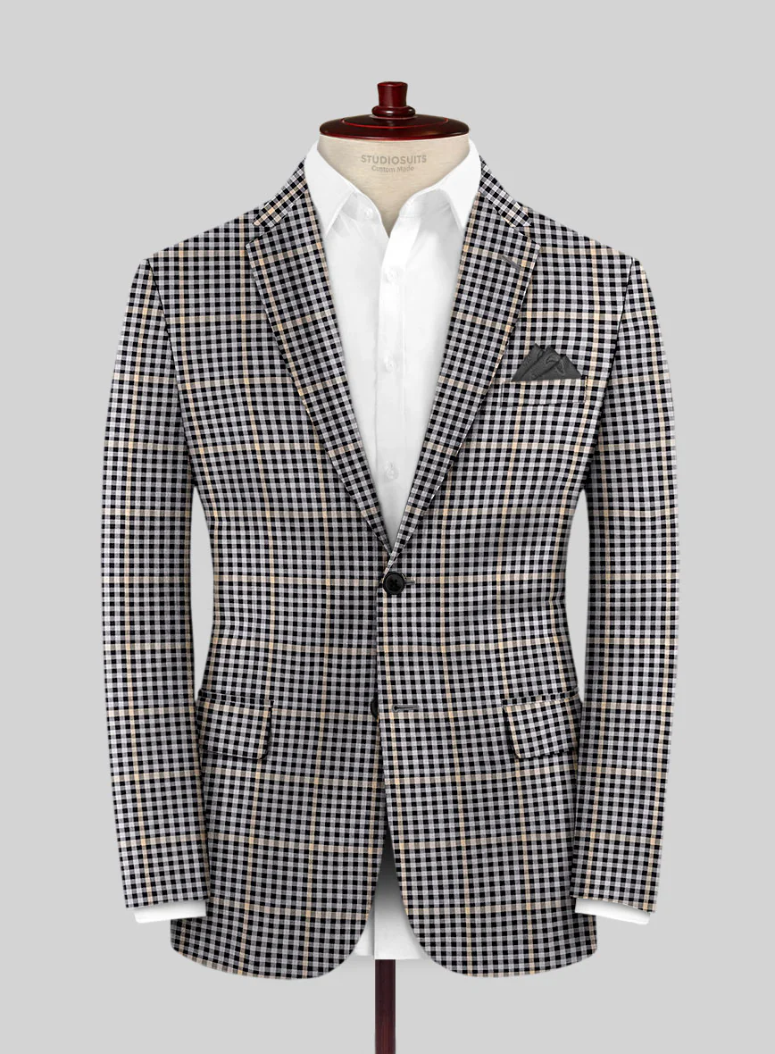 Reda Matio Black Checks Wool Jacket