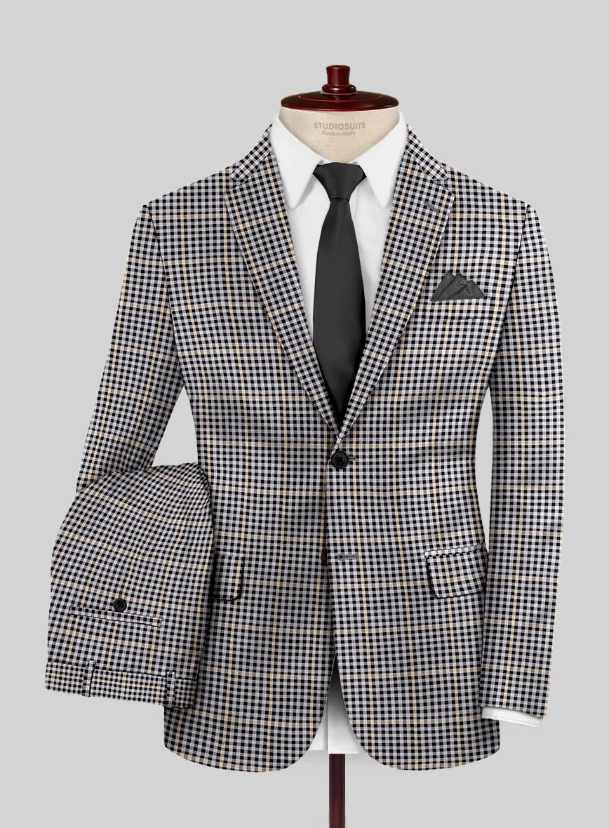 Reda Matio Black Checks Wool Suit