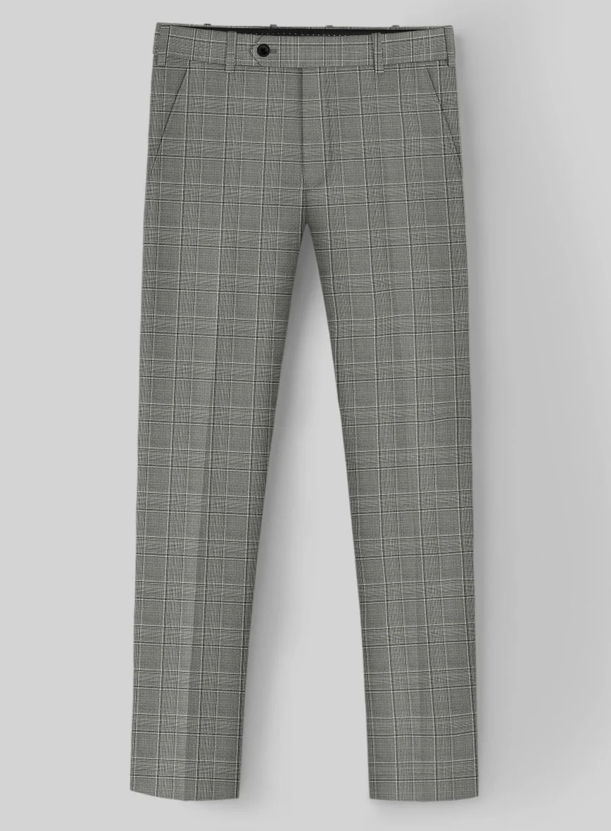 Reda Mavlox Gray Checks Wool Pants