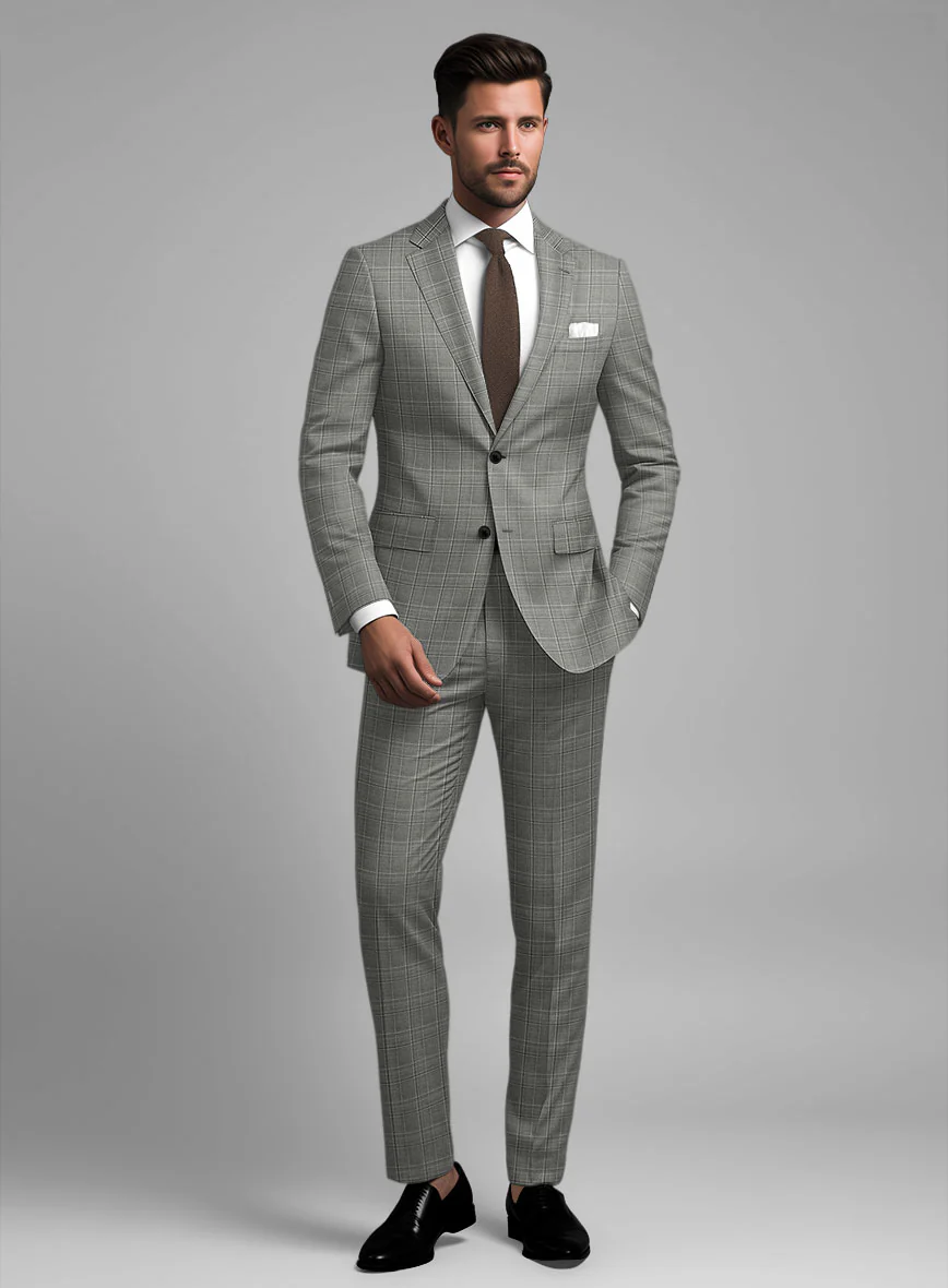 Reda Mavlox Gray Checks Wool Suit - Image 2