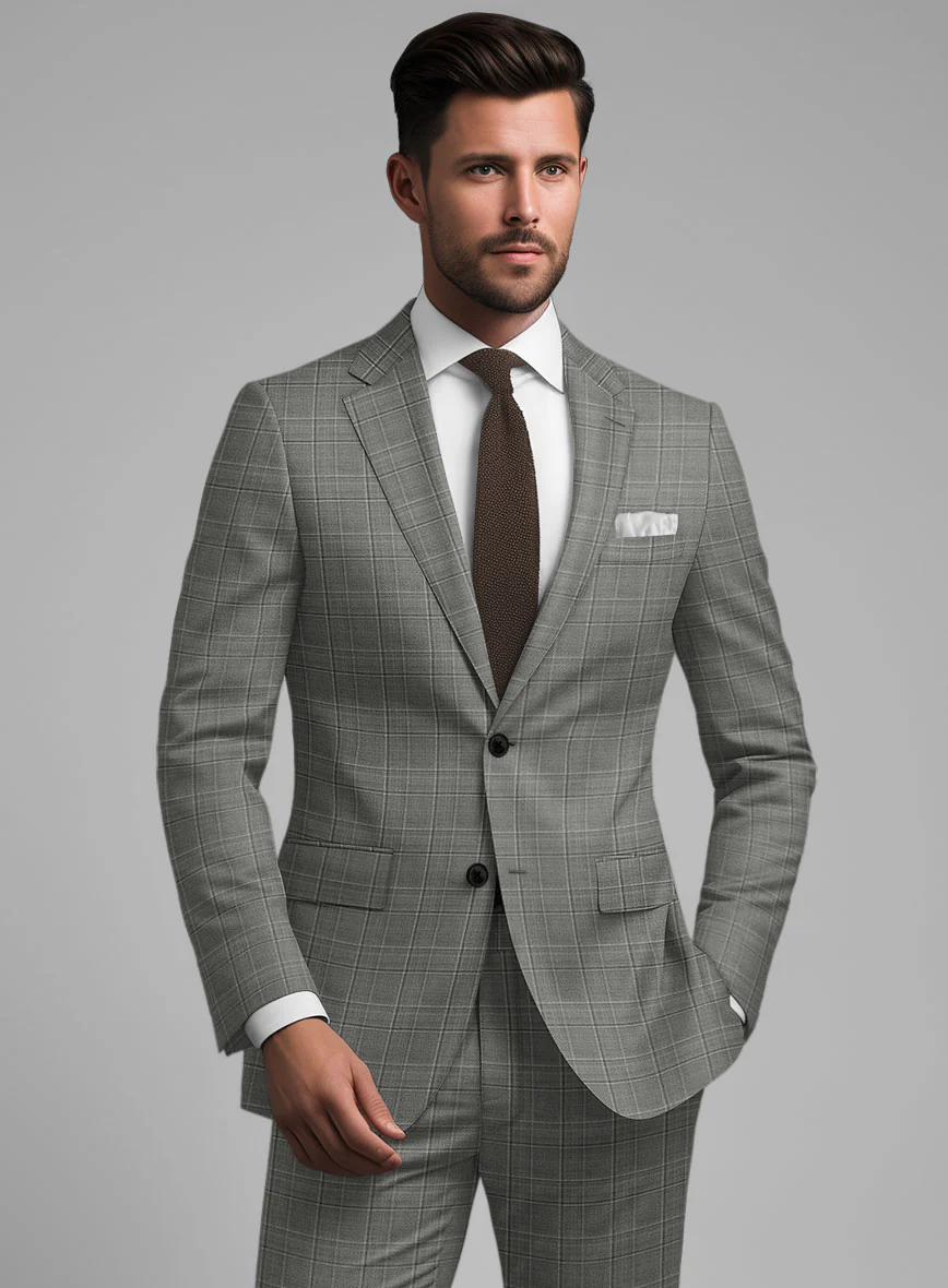 Reda Mavlox Gray Checks Wool Suit - Image 4