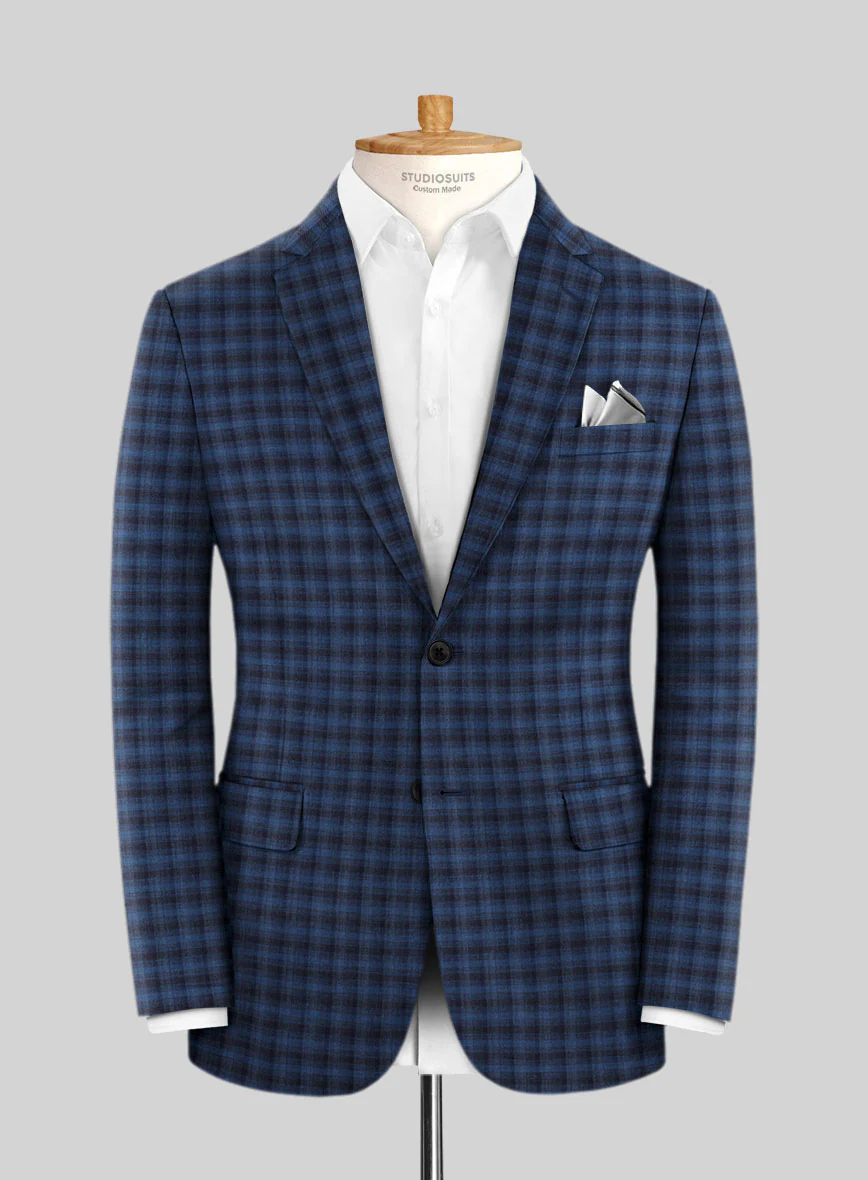 Reda Mid Blue Checks Wool Suit - Image 3