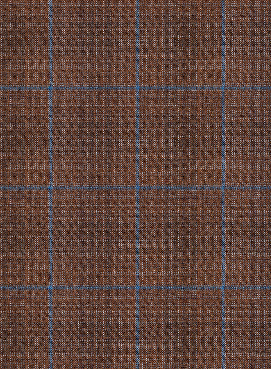 Reda Nutmeg Brown Checks Wool Pants - Image 3