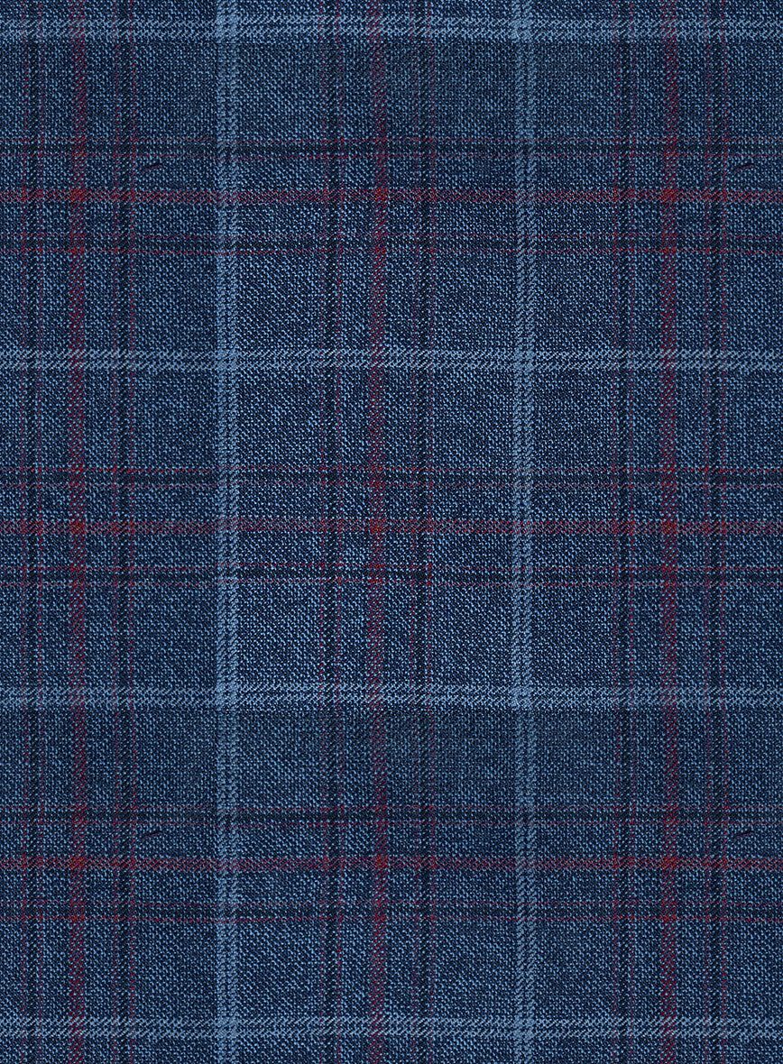 Reda Plume Blue Checks Wool Jacket - Image 2