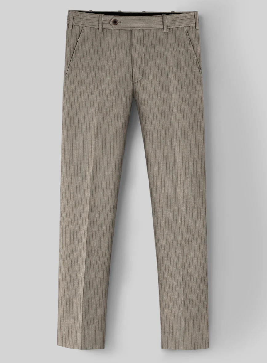Reda Tibaro Brown Stripe Wool Pants
