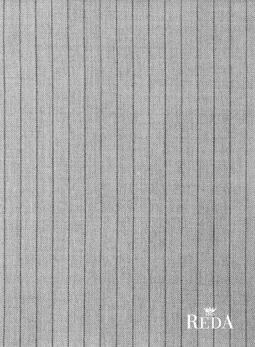Reda Tibaro Gray Stripe Wool Jacket - Image 3