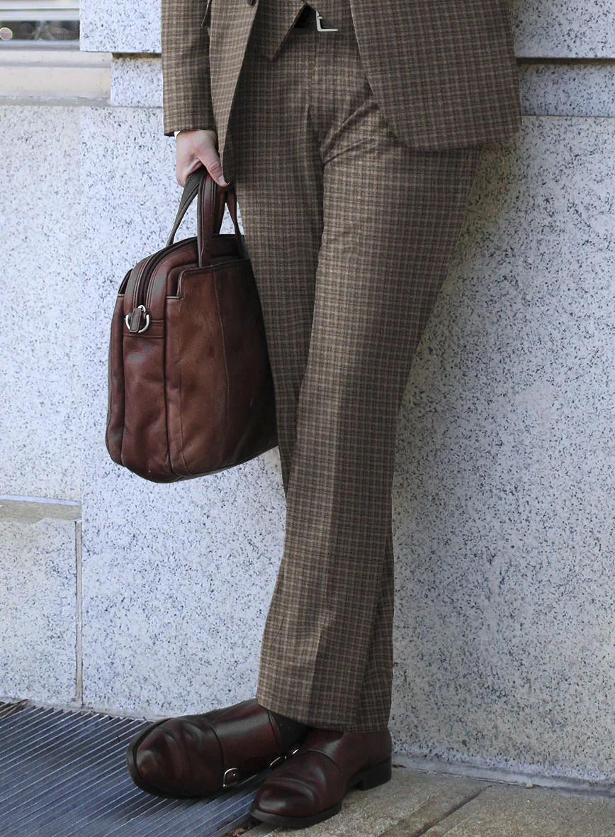 Reda Toli Brown Checks Wool Suit - Image 4