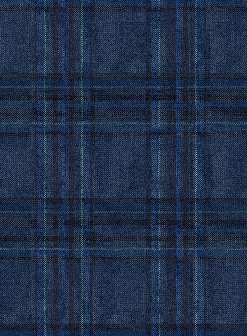 Reda Vale Blue Checks Wool Jacket - Image 2