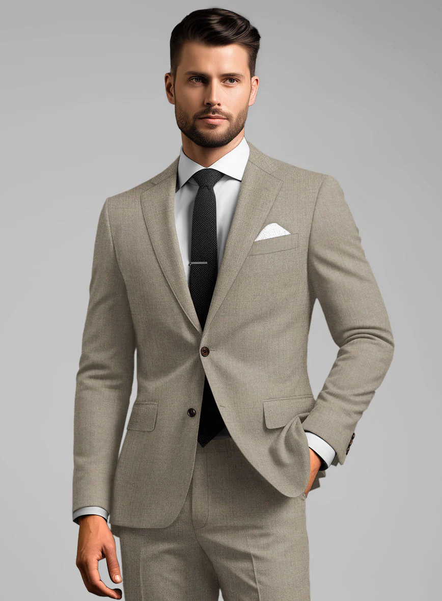 Reda Worsted Beige Pure Wool Suit - Image 4