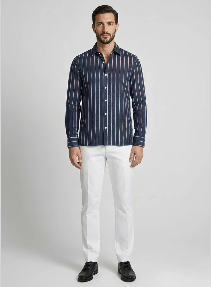 Redline Navy Cotton Shirt - Image 4