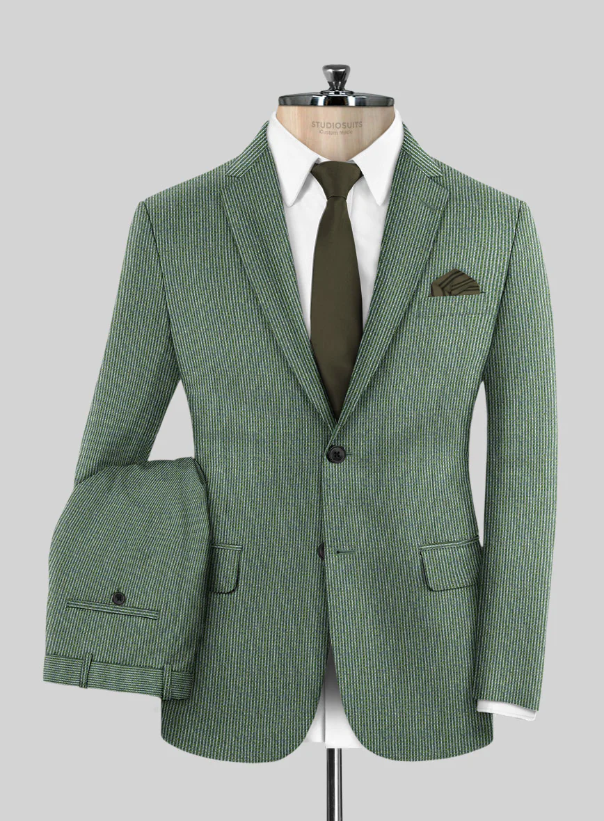 Regal Corded Green Stripe Tweed Suit