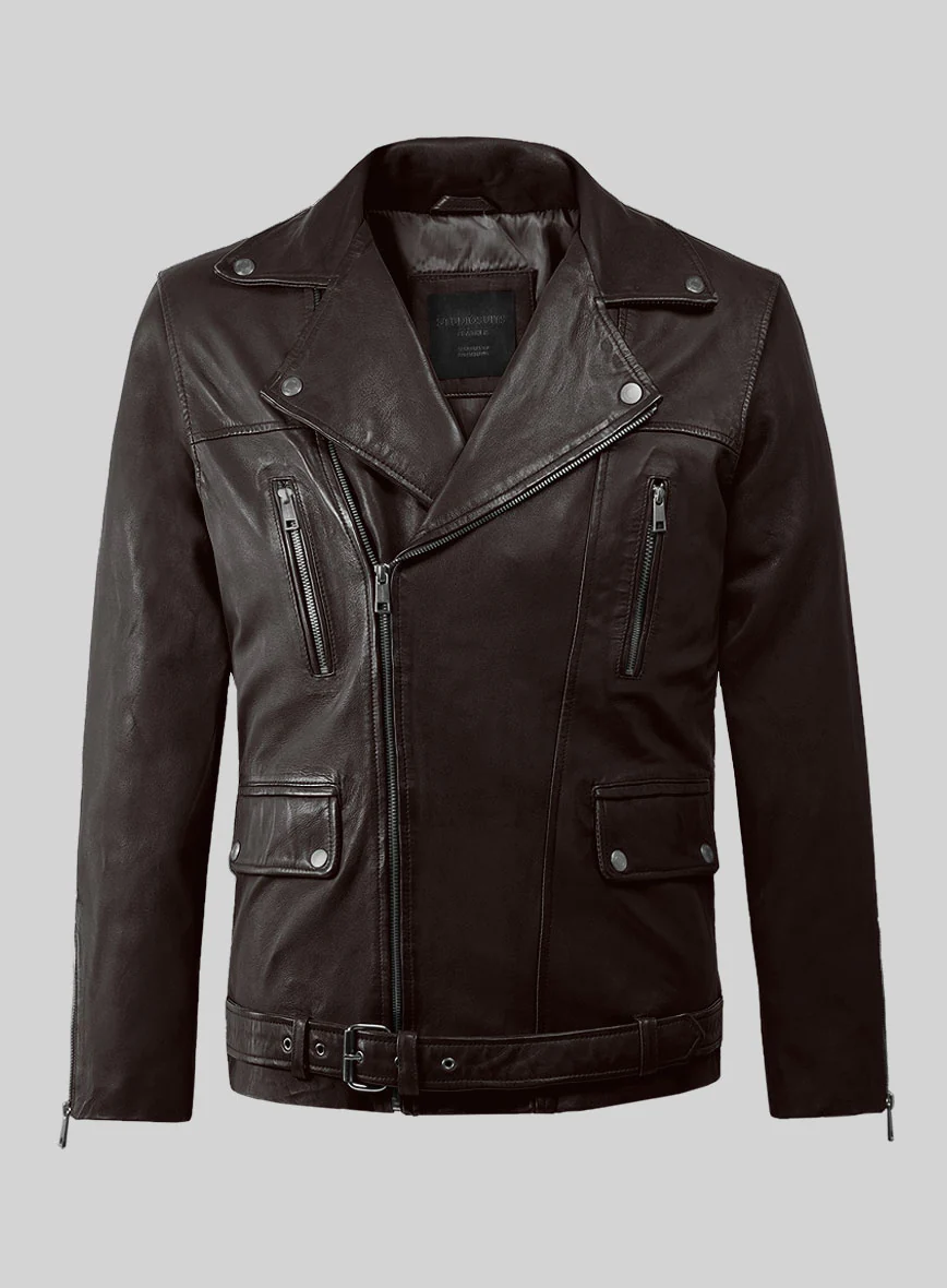 Resolute Brown Biker Leather Jacket