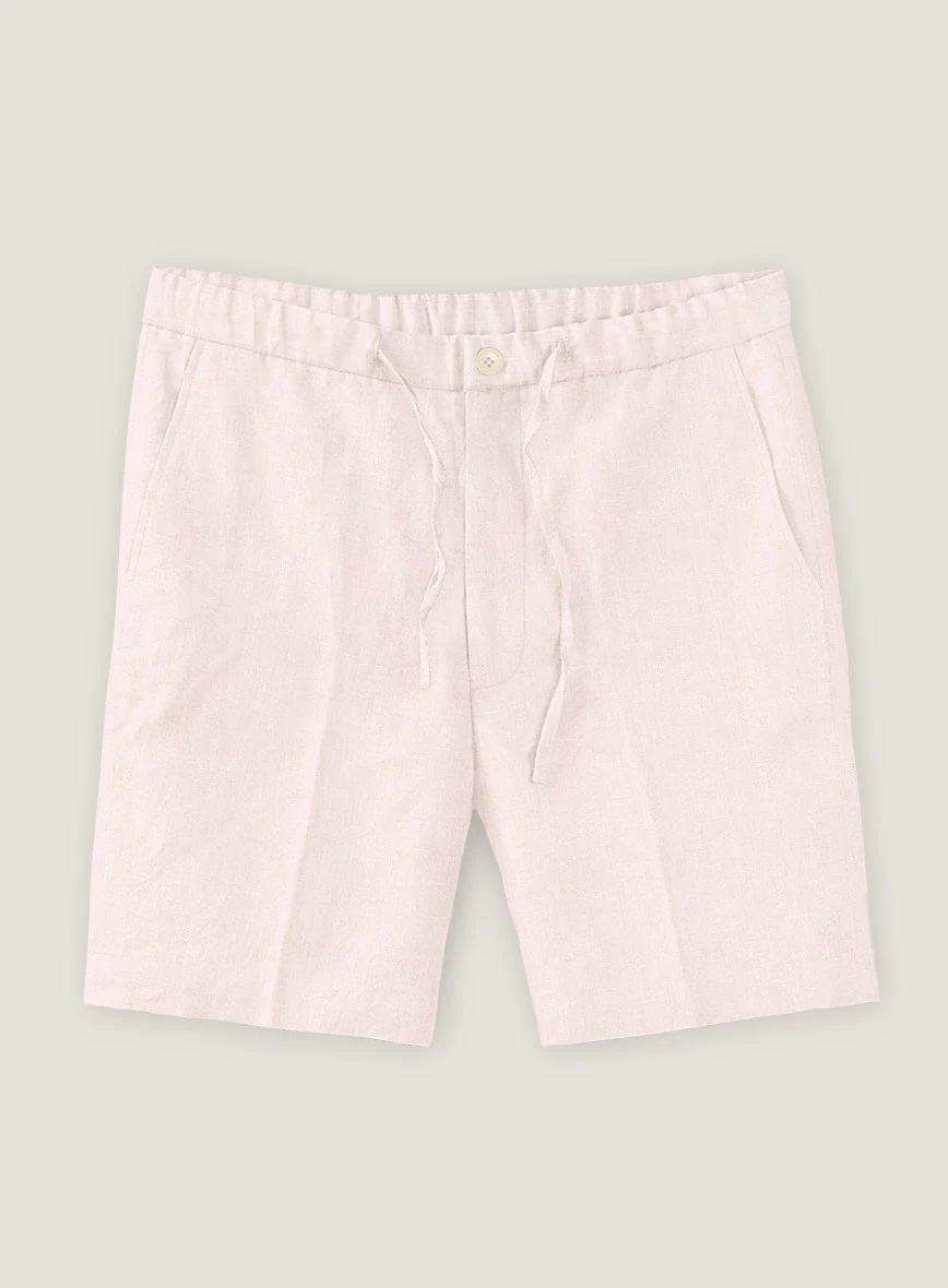 Roman Light Pink Linen Shorts