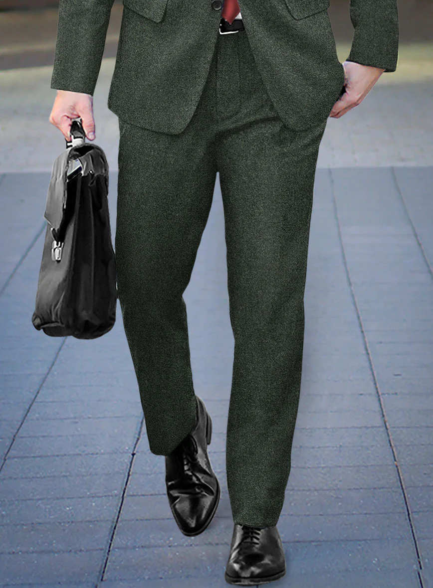 Rope Weave Green Tweed Pants - Image 2