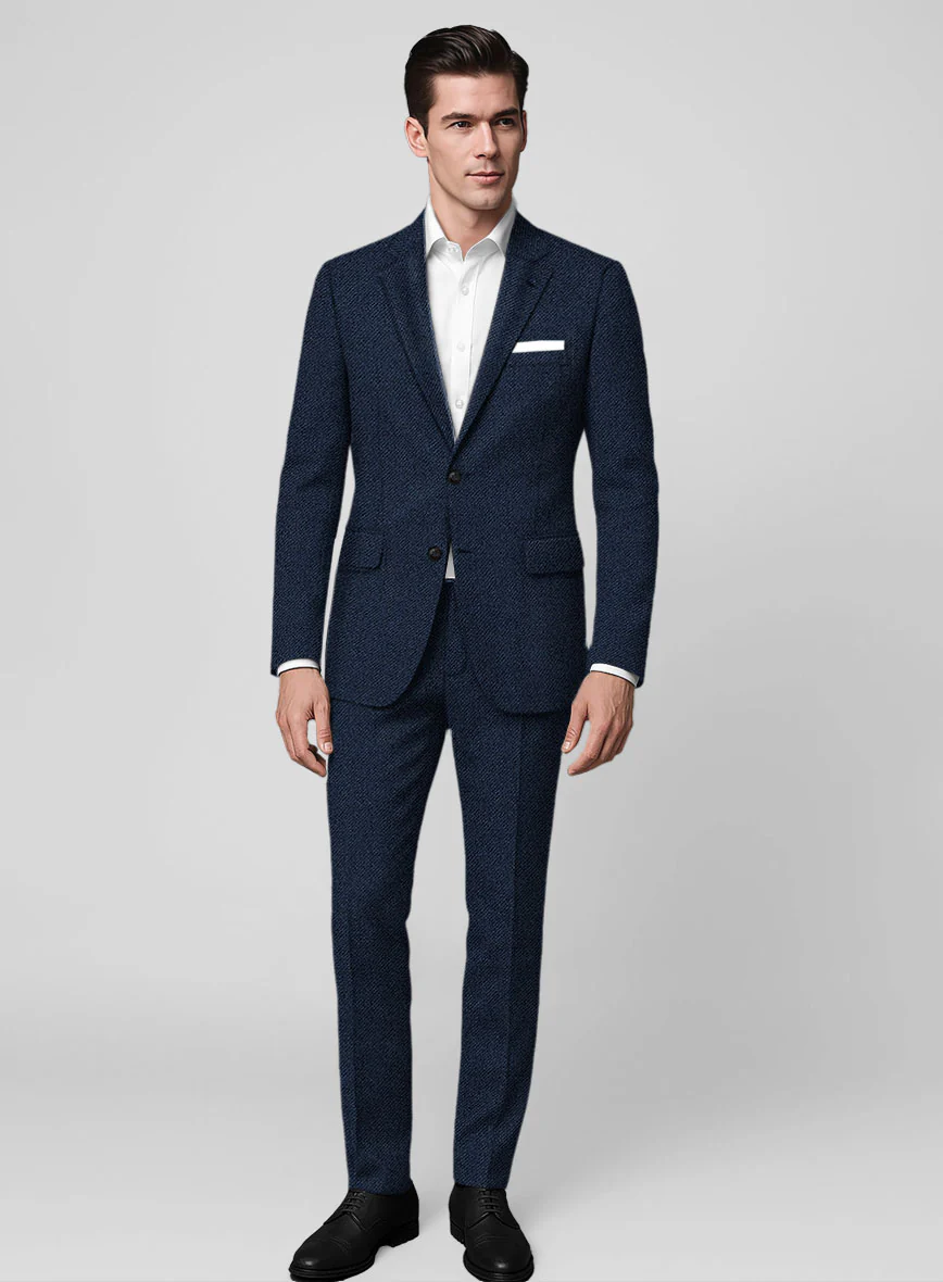 Royal Blue Heavy Tweed Suit