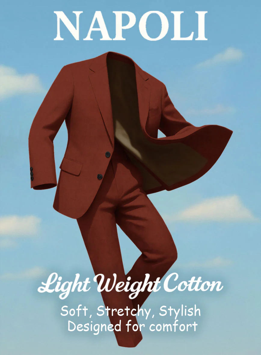 Rust Napoli Stretch Light Weight Cotton Jacket - Image 4