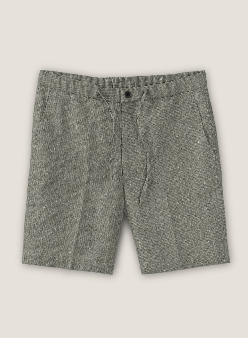 Sage Green Linen Shorts