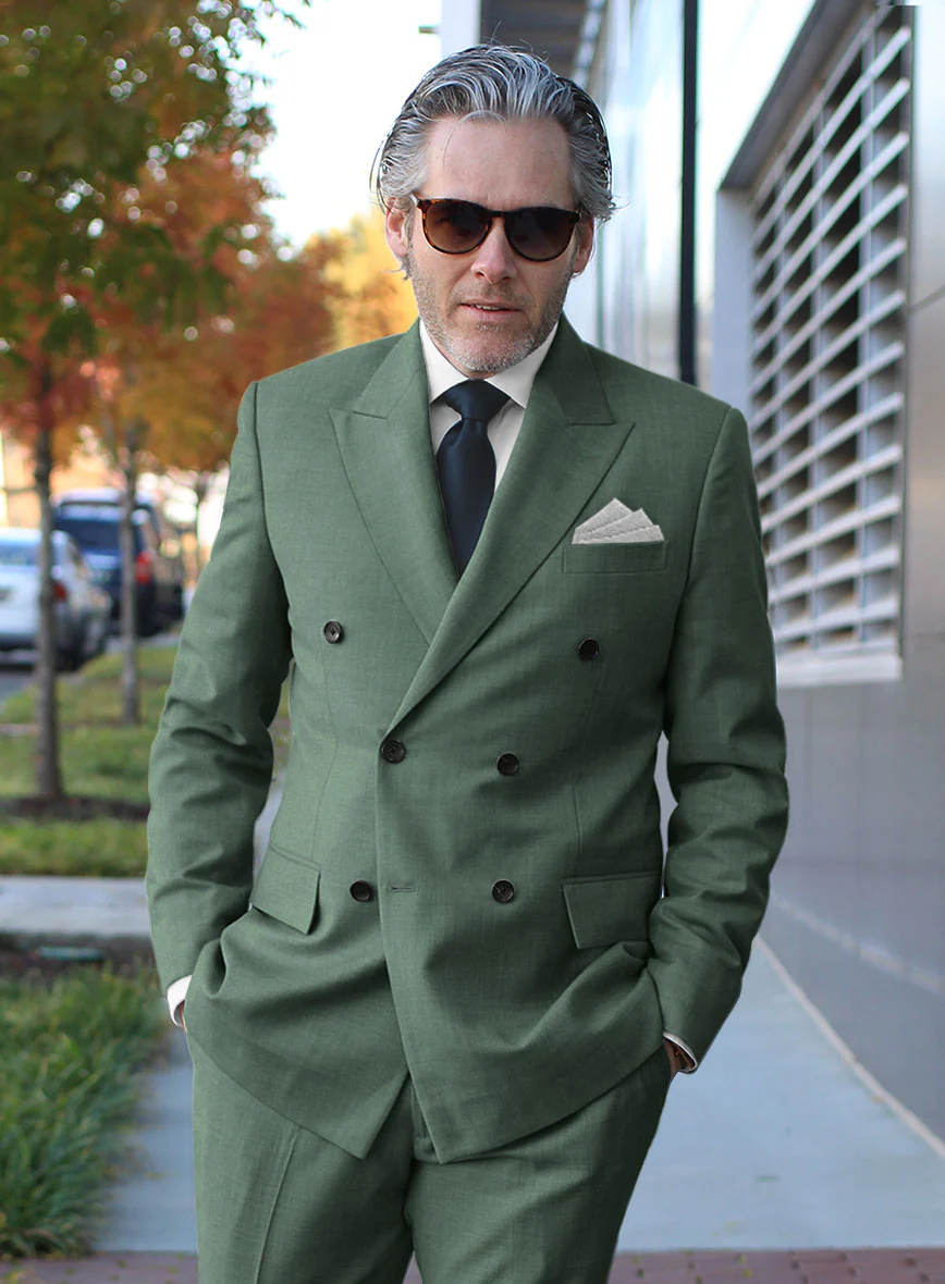 Sage Green Double Breasted Suit - Image 4