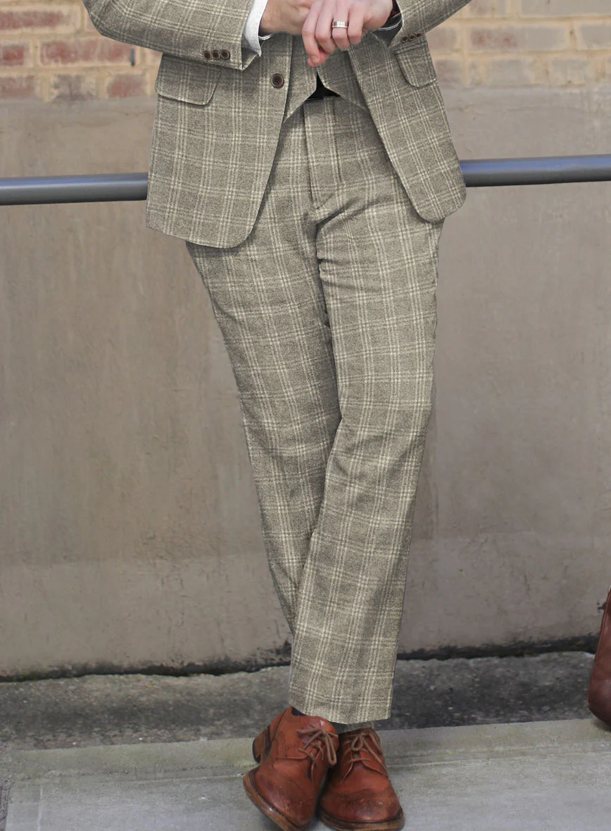 Sartori Baltasar Brown Check Soft Tweed Pants - Image 2