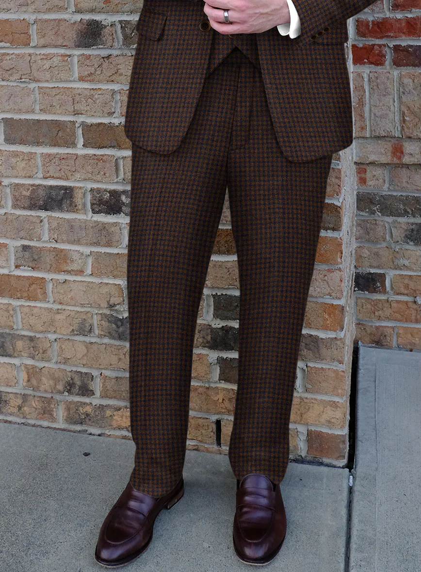 Sartori Petronila Brown Check Soft Tweed Pants - Image 2