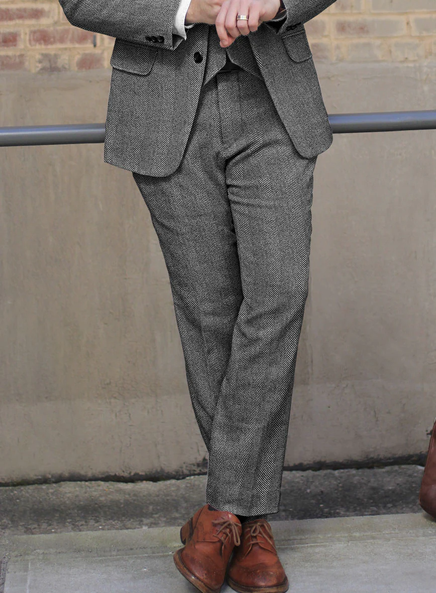 Sartori Teobaldo Gray Herringbone Soft Tweed Suit - Image 6