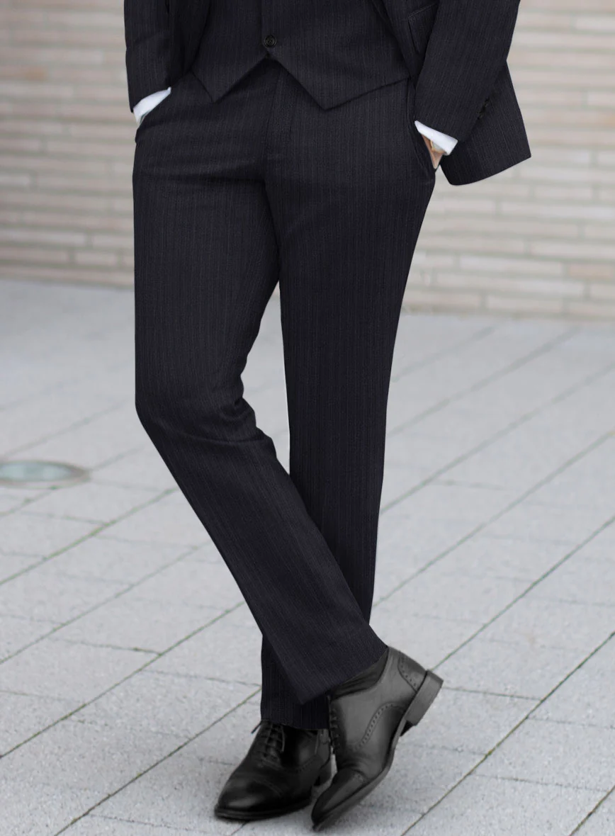 Scabal Alsa Stripe Blue Wool Suit - Image 5