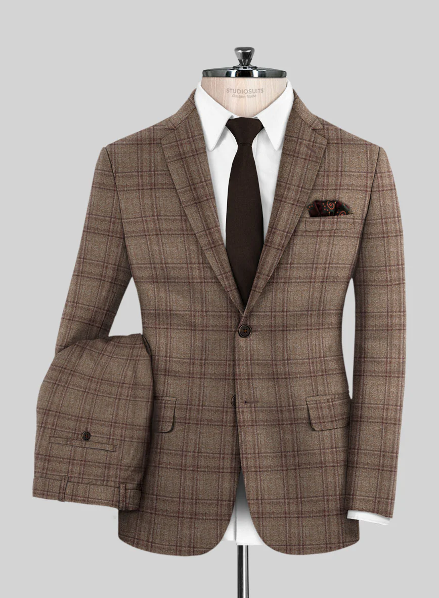 Scabal Amber Brown Wool Suit