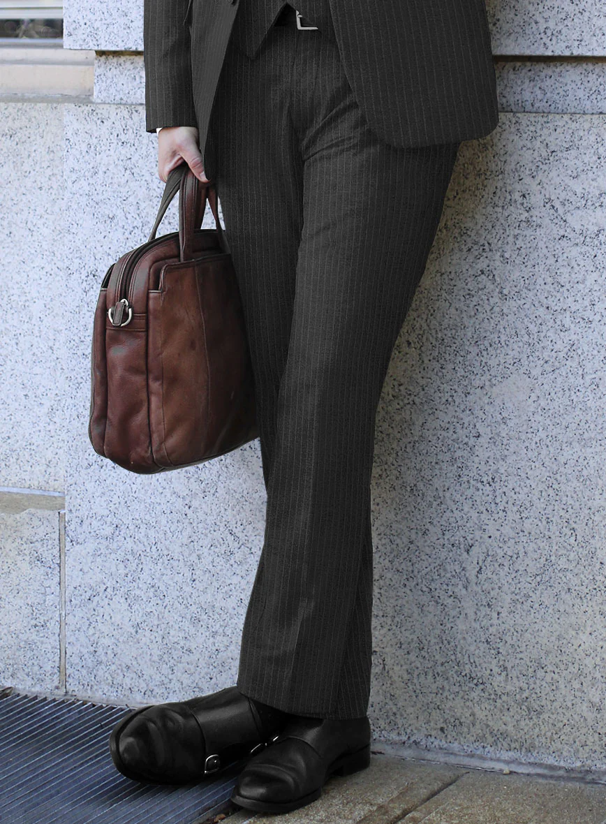 Scabal Amraso Stripe Charcoal Wool Suit - Image 5